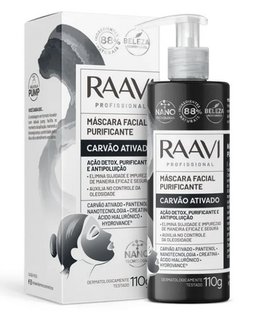 Mascara Facial Purificante Carvao Ativado RAAVI