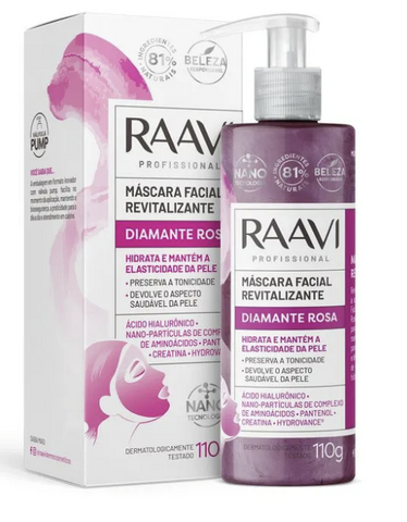 Mascara Facial Revitalizante Diamante Rosa RAAVI