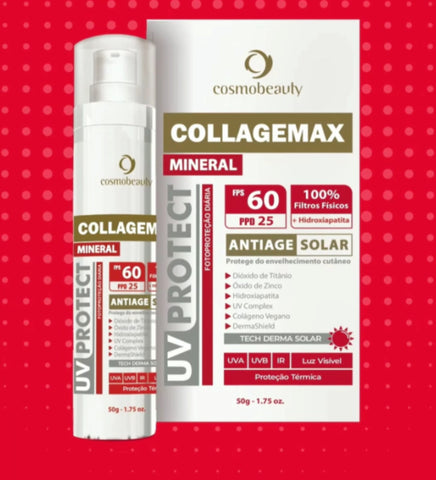 Collagemax PROTETOR SOLAR Mineral FPS60 Colágeno Antiage COSMOBEAUTY