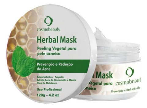 Herbal Mask Máscara Pele Acneica Peeling Vegetal COSMOBEAUTY
