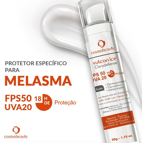 Vulcan Ice Clarydefense PROTETOR MELASMA  – FPS 50 - UVA 20 COSMOBEAUTY